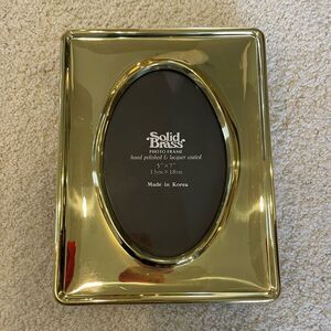 EUC Solid Brass Photo Frame and Book 5”x7”